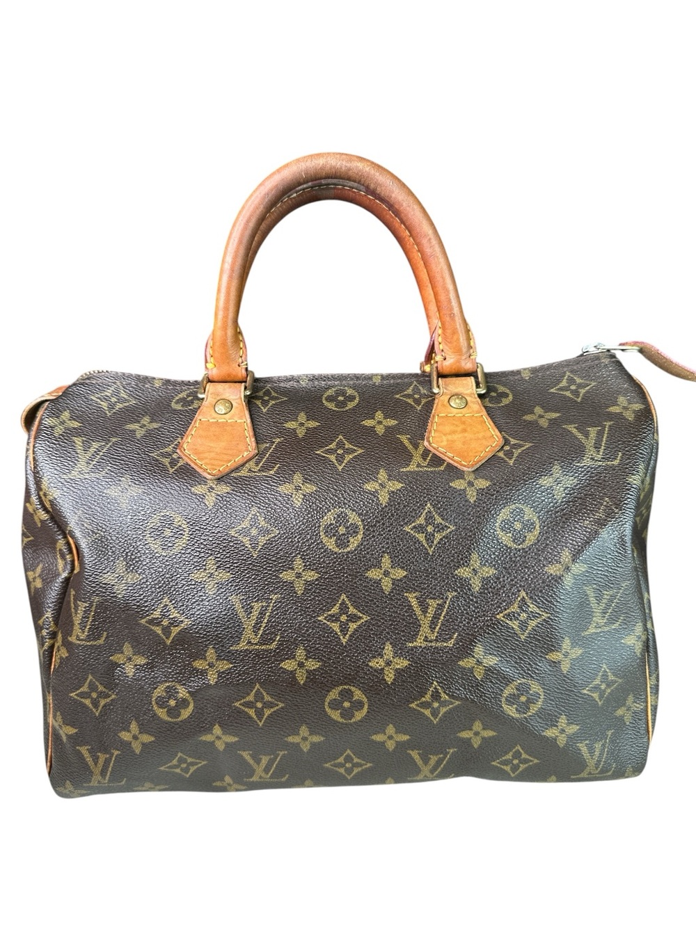 Louis Vuitton Monogram Speedy Satchel in Brown and Tan